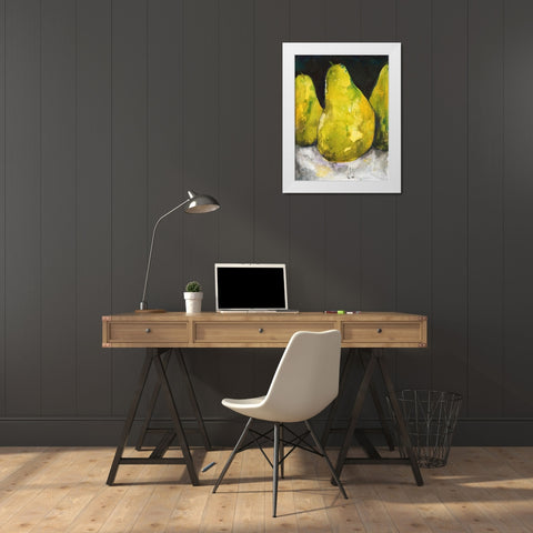 Pear Together I White Modern Wood Framed Art Print by Combs, Joyce