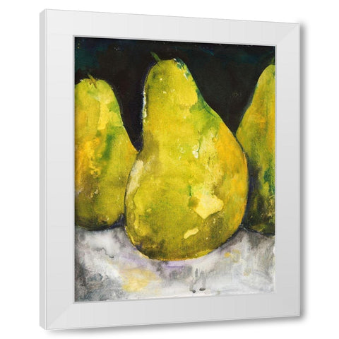 Pear Together I White Modern Wood Framed Art Print by Combs, Joyce