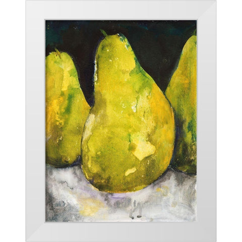 Pear Together I White Modern Wood Framed Art Print by Combs, Joyce