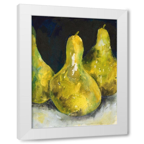 Pear Together II White Modern Wood Framed Art Print by Combs, Joyce