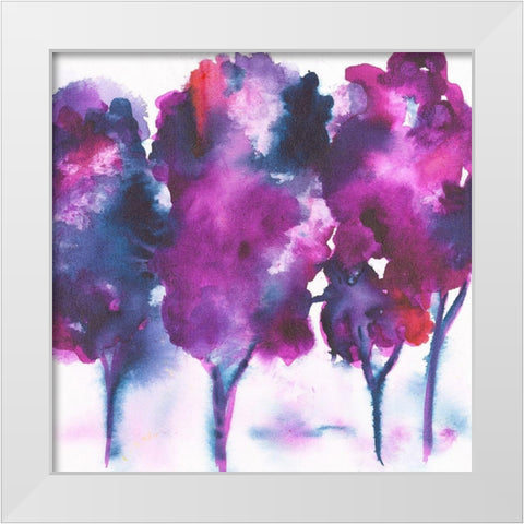 Aubergine Forest White Modern Wood Framed Art Print by Combs, Joyce