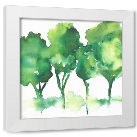 Springtime Forest White Modern Wood Framed Art Print by Combs, Joyce