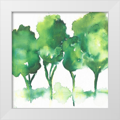 Springtime Forest White Modern Wood Framed Art Print by Combs, Joyce