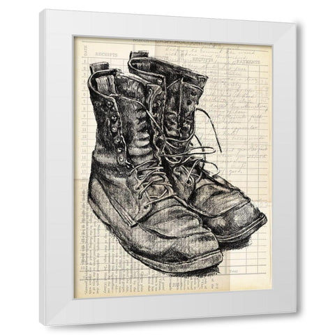 Boots on the Ground I White Modern Wood Framed Art Print by Parker, Jennifer Paxton