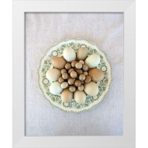 Eggs on Green Country Plate White Modern Wood Framed Art Print by Soderman, Tania