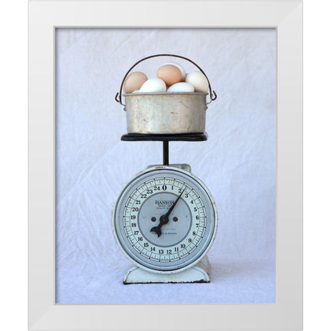 Eggs on Scale White Modern Wood Framed Art Print by Soderman, Tania