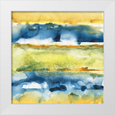 Watercolor Horizon I White Modern Wood Framed Art Print by Combs, Joyce