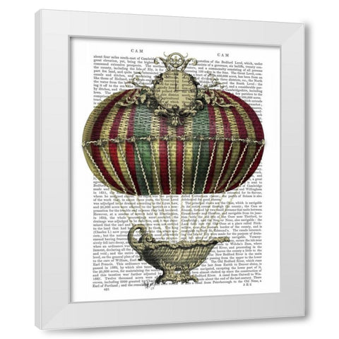Baroque Fantasy Balloon 3 White Modern Wood Framed Art Print by Fab Funky