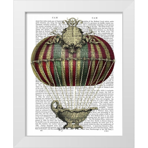Baroque Fantasy Balloon 3 White Modern Wood Framed Art Print by Fab Funky