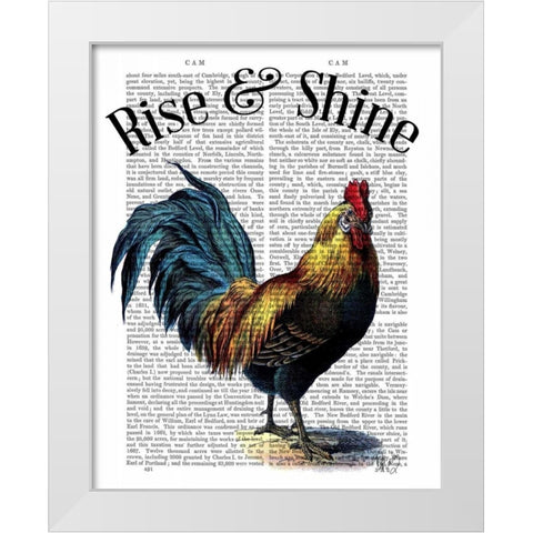 Rise and Shine White Modern Wood Framed Art Print by Fab Funky