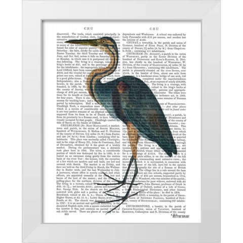 Blue Heron 3 White Modern Wood Framed Art Print by Fab Funky