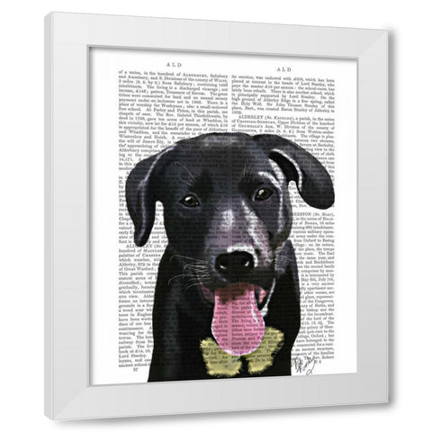 Black Labrador Plain White Modern Wood Framed Art Print by Fab Funky