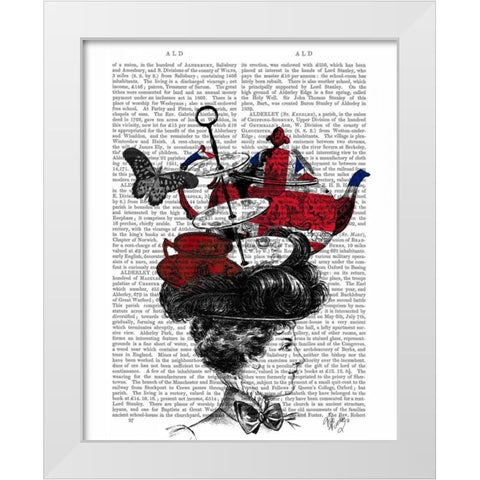 British Afternoon Tea Hat White Modern Wood Framed Art Print by Fab Funky