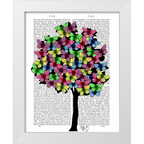 Butterfly Tree White Modern Wood Framed Art Print by Fab Funky