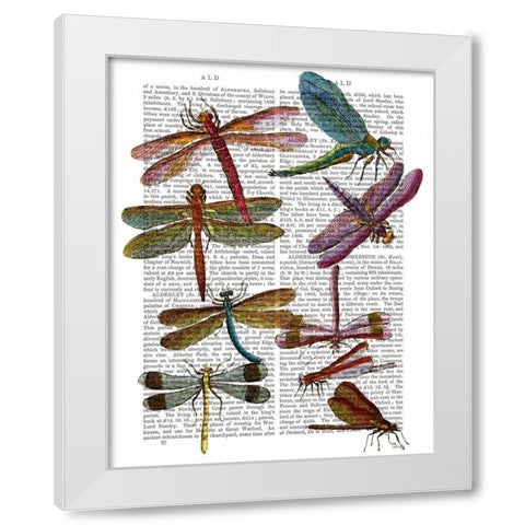 Dragonfly Print 3 White Modern Wood Framed Art Print by Fab Funky