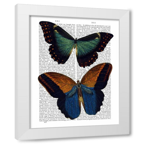 Butterflies 4 White Modern Wood Framed Art Print by Fab Funky