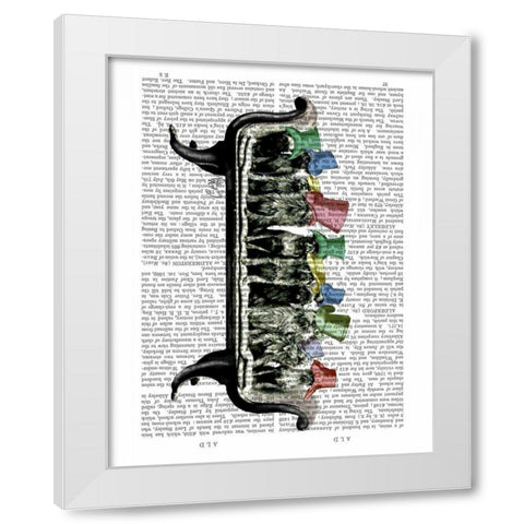 Dogs on Sofa White Modern Wood Framed Art Print by Fab Funky