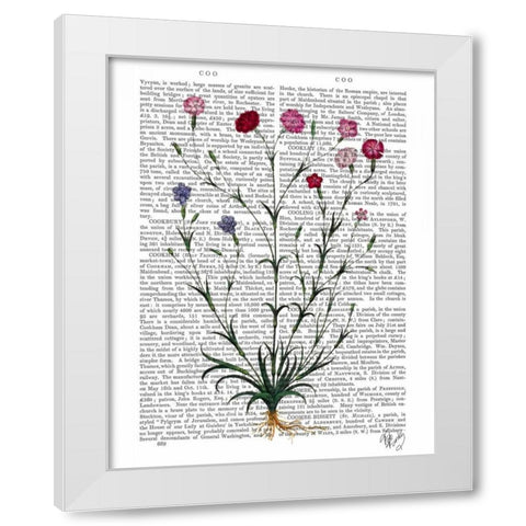 Italian Carnation 5 White Modern Wood Framed Art Print by Fab Funky