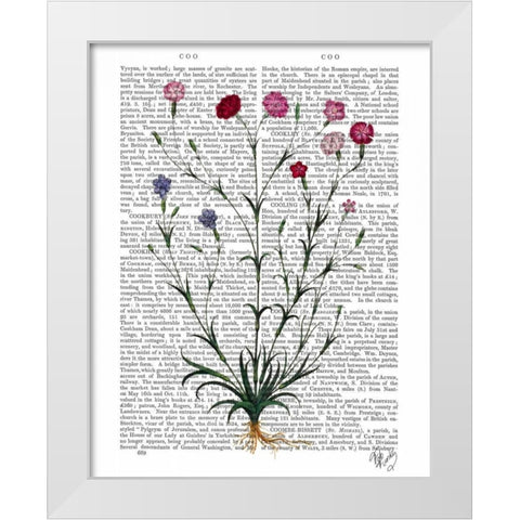 Italian Carnation 5 White Modern Wood Framed Art Print by Fab Funky