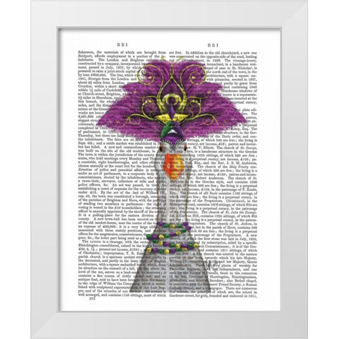 Goose Mardi Gras Headdress White Modern Wood Framed Art Print by Fab Funky
