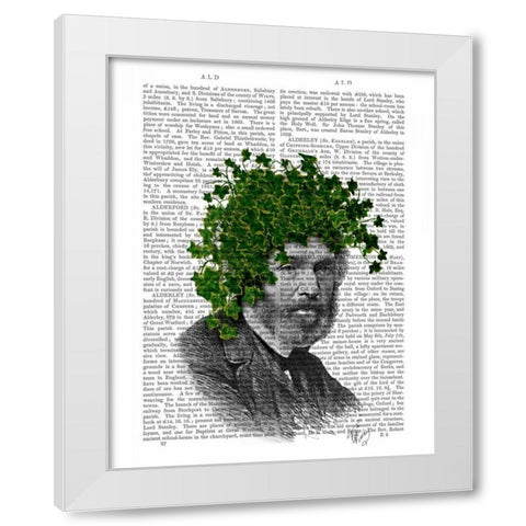 Ivy Head Plant Head White Modern Wood Framed Art Print by Fab Funky