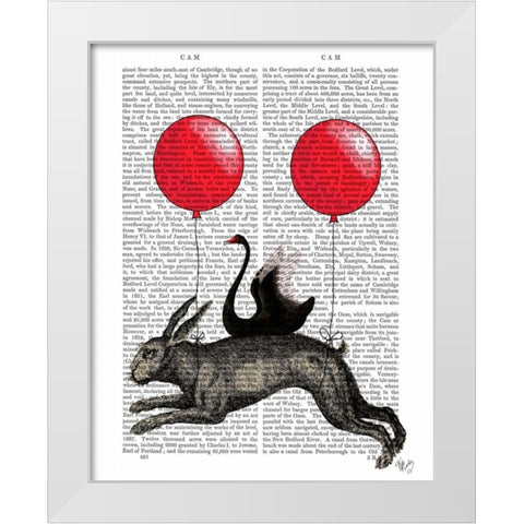 The Hare Ship White Modern Wood Framed Art Print by Fab Funky