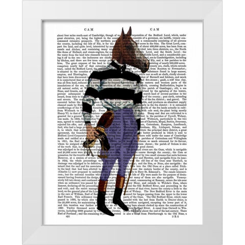 Horse Racing Jockey Full White Modern Wood Framed Art Print by Fab Funky