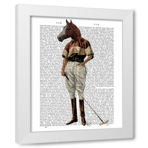 Polo Horse Full White Modern Wood Framed Art Print by Fab Funky