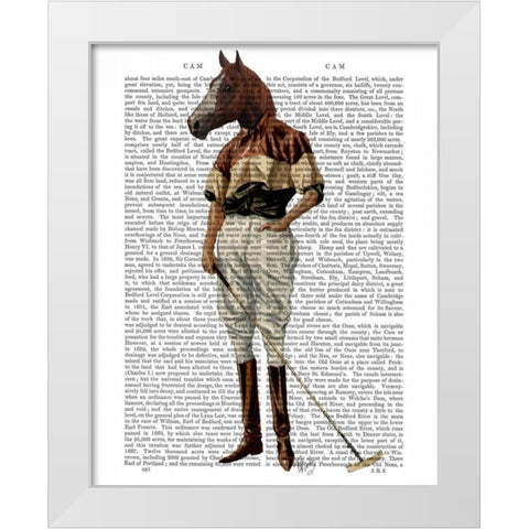 Polo Horse Full White Modern Wood Framed Art Print by Fab Funky