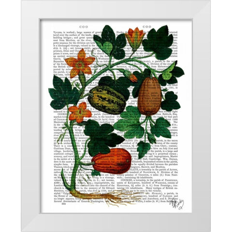 Squash Vine 1 White Modern Wood Framed Art Print by Fab Funky