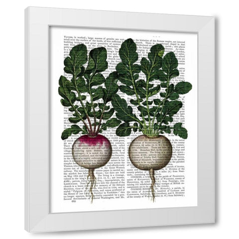 Radishes Print White Modern Wood Framed Art Print by Fab Funky