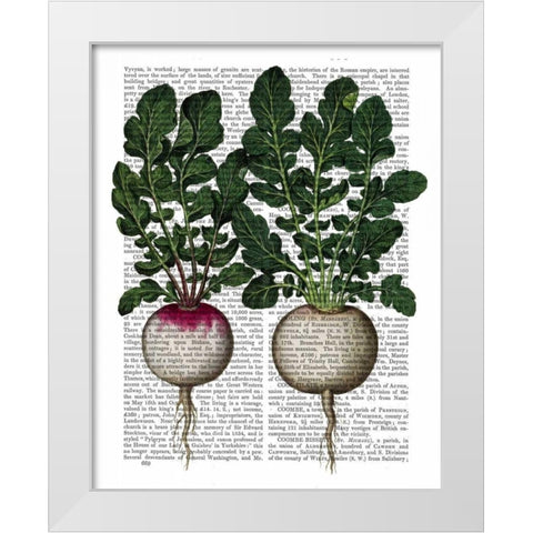 Radishes Print White Modern Wood Framed Art Print by Fab Funky
