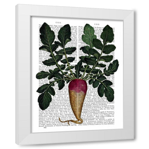 Turnip White Modern Wood Framed Art Print by Fab Funky