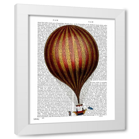 Royal Nassau Balloon Hot Air Balloon White Modern Wood Framed Art Print by Fab Funky