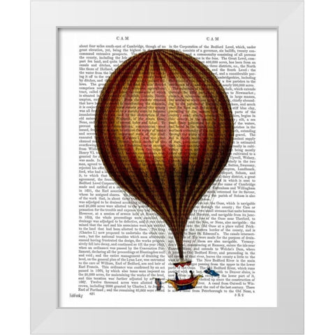 Royal Nassau Balloon Hot Air Balloon White Modern Wood Framed Art Print by Fab Funky