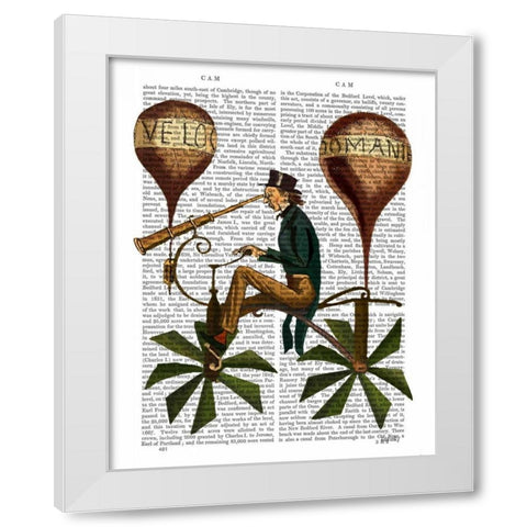 Voyage A La Lune Hot Air Balloon White Modern Wood Framed Art Print by Fab Funky