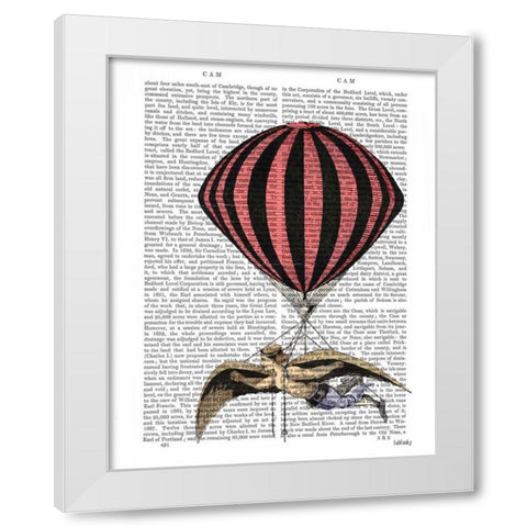 Vintage Flying Machine White Modern Wood Framed Art Print by Fab Funky