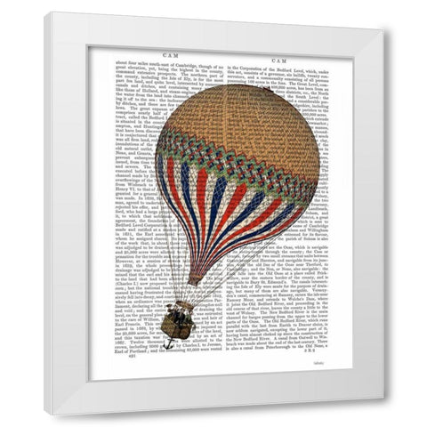 Le Tricolore White Modern Wood Framed Art Print by Fab Funky