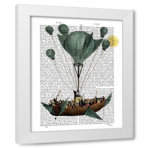 Diligenza Per La Luna White Modern Wood Framed Art Print by Fab Funky