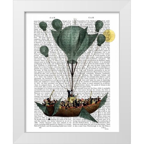 Diligenza Per La Luna White Modern Wood Framed Art Print by Fab Funky