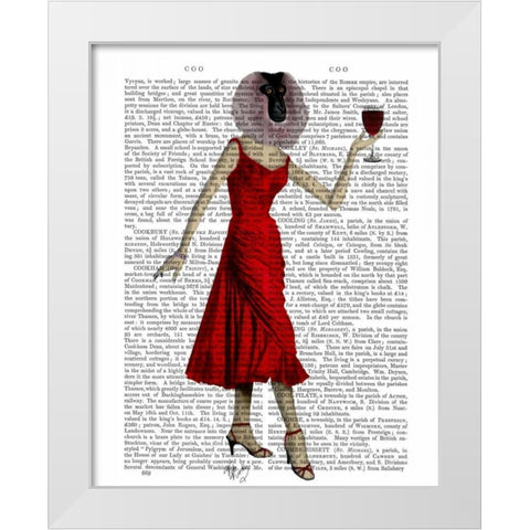 Monkey with Wine White Modern Wood Framed Art Print by Fab Funky