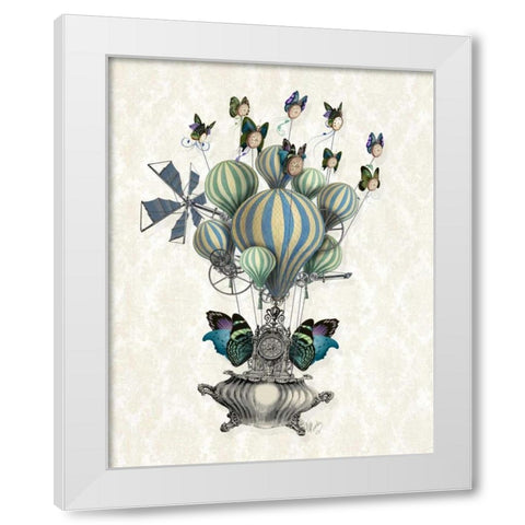 Flutter Time White Modern Wood Framed Art Print by Fab Funky