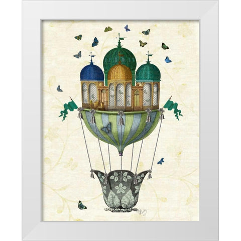 Butterfly House White Modern Wood Framed Art Print by Fab Funky