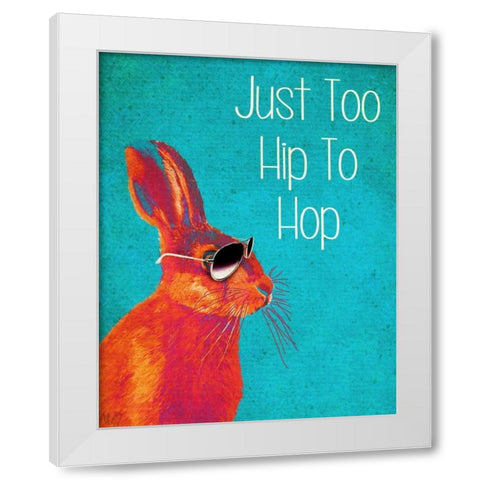 Too Hip To Hop Blue White Modern Wood Framed Art Print by Fab Funky
