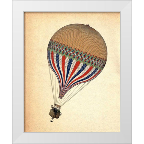 Le Tricolore White Modern Wood Framed Art Print by Fab Funky