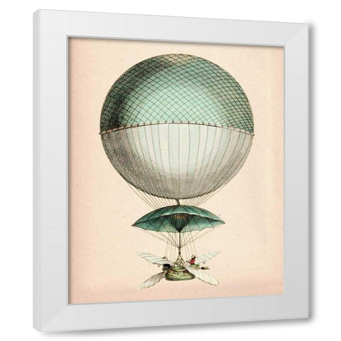 Vaisseau Volant White Modern Wood Framed Art Print by Fab Funky