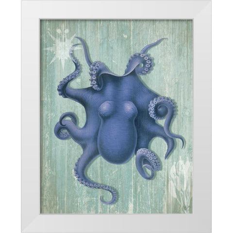 Coastal Life Collection 1 b White Modern Wood Framed Art Print by Fab Funky