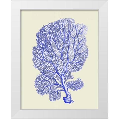 Blue Corals b White Modern Wood Framed Art Print by Fab Funky