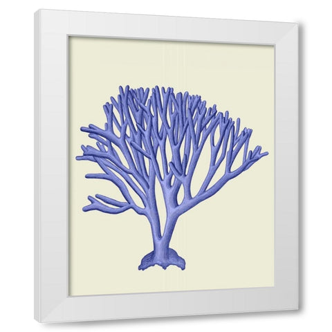 Blue Corals c White Modern Wood Framed Art Print by Fab Funky