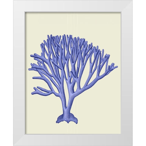 Blue Corals c White Modern Wood Framed Art Print by Fab Funky